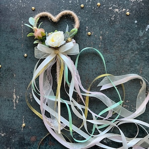 flower girl wand Magic wand Butterfly Wand flower wand fairy wand princess wand Dried flowers Boho ribbon wand blush wedding accessories