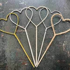 Customizable Heart Flower Girl Wand: Twine, ribbon, Wedding Accessory Star wand Heart wand