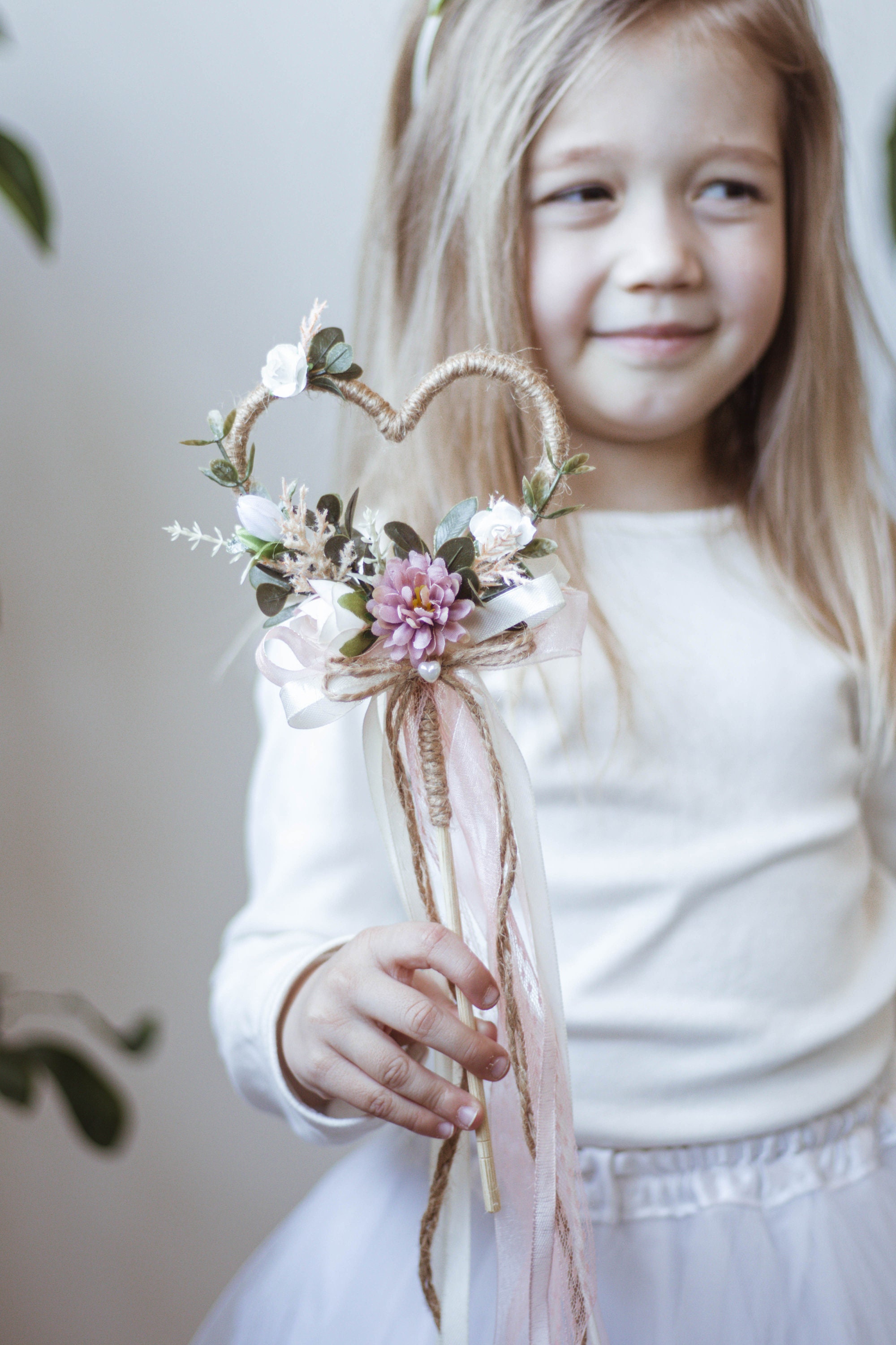 Flower Girl Wand Magic Wand Butterfly Wand Flower Wand Fairy Etsy