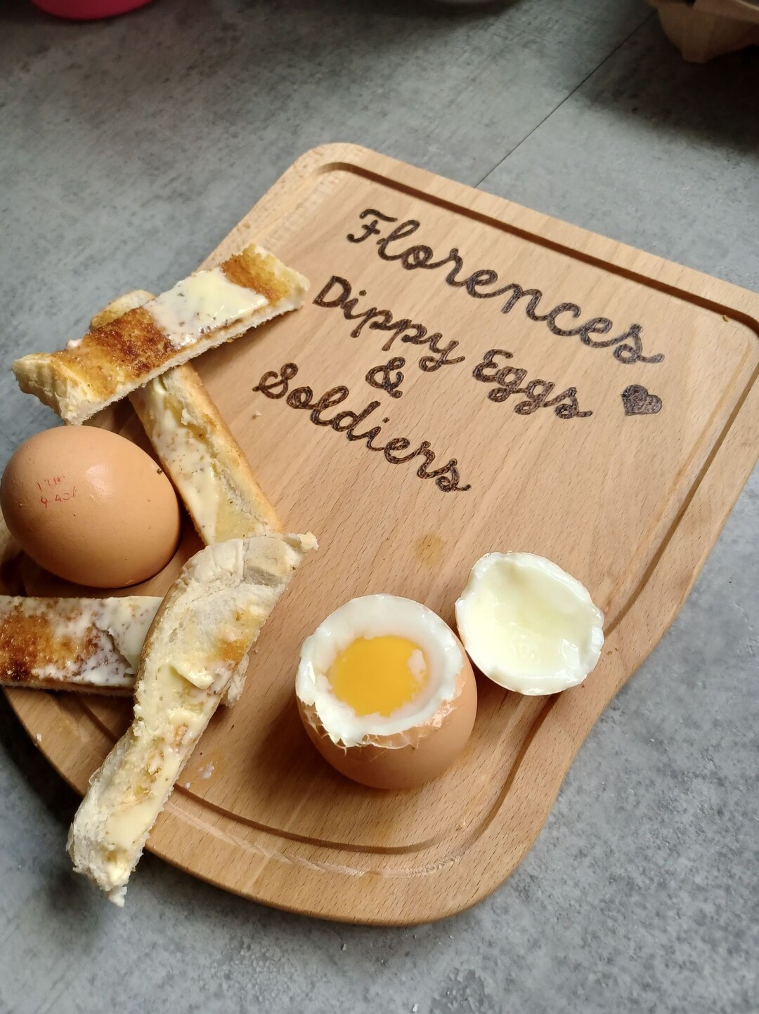 Personalised Dippy Eggs Board With Custom Name and Love Etsy