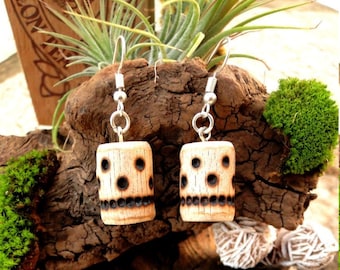 Boucles d'oreilles bois nature