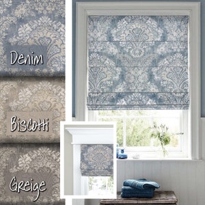 Roman Shades | Cornwall | 3 Colors | Custom Made | Premium Fabric | Choice of Lining | Installation Hardware | Window Shades | FREE SHIPPING