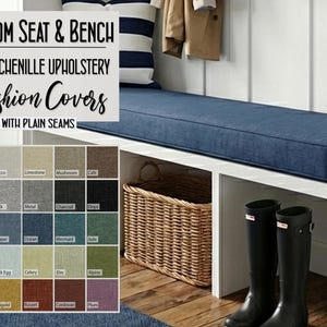 Upholstery Seat, Bench & Daybed Cushion Covers (covers ONLY), made to size.  25 color options. FREE SHIPPING