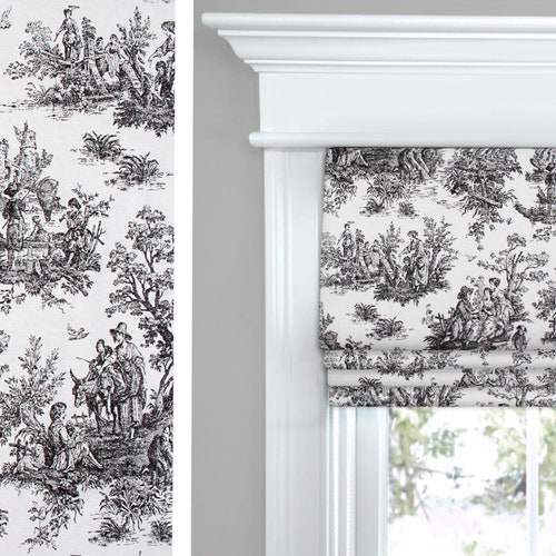 Mayflower Toile Flat Roman Shades Custom Made. Includes Etsy