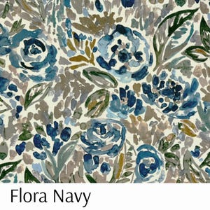 FABRIC SWATCHES for Custom Home Décor Flora Navy