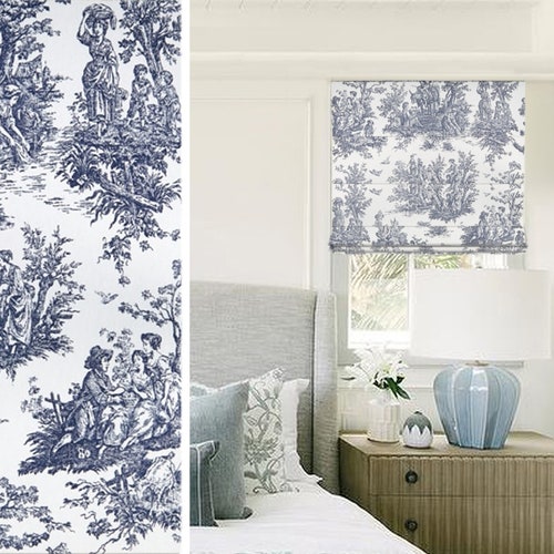 Mayflower Toile Flat Roman Shades Custom Made. With Regular Etsy