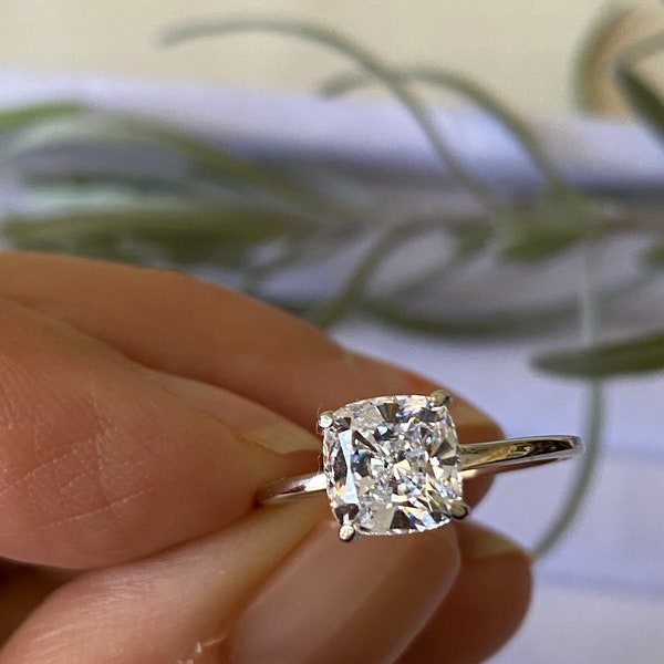 Cushion Cut Engagement Ring Etsy