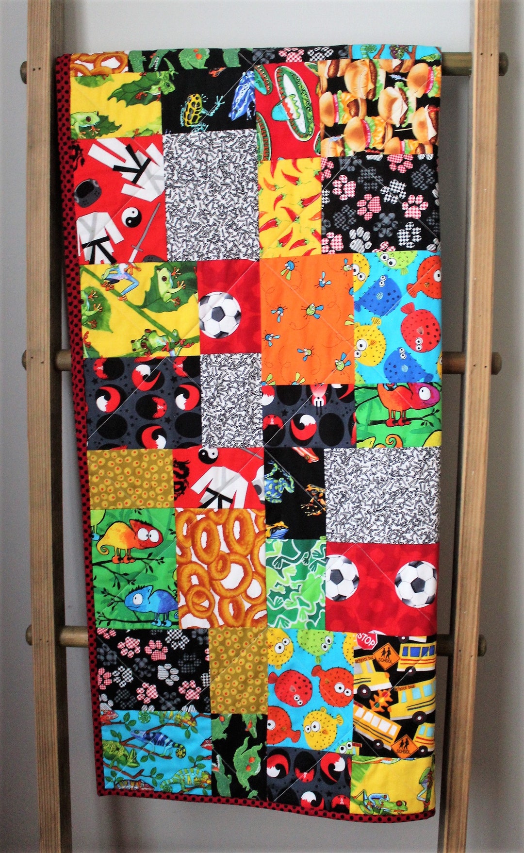 Scrappy Baby Quilt I Spy Toddler Quilt Gender Neutral Bedding Toddler ...