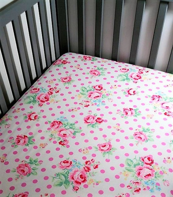 Shabby Chic Crib Sheet Girl Baby Bedding Shabby Chic Nursery Etsy