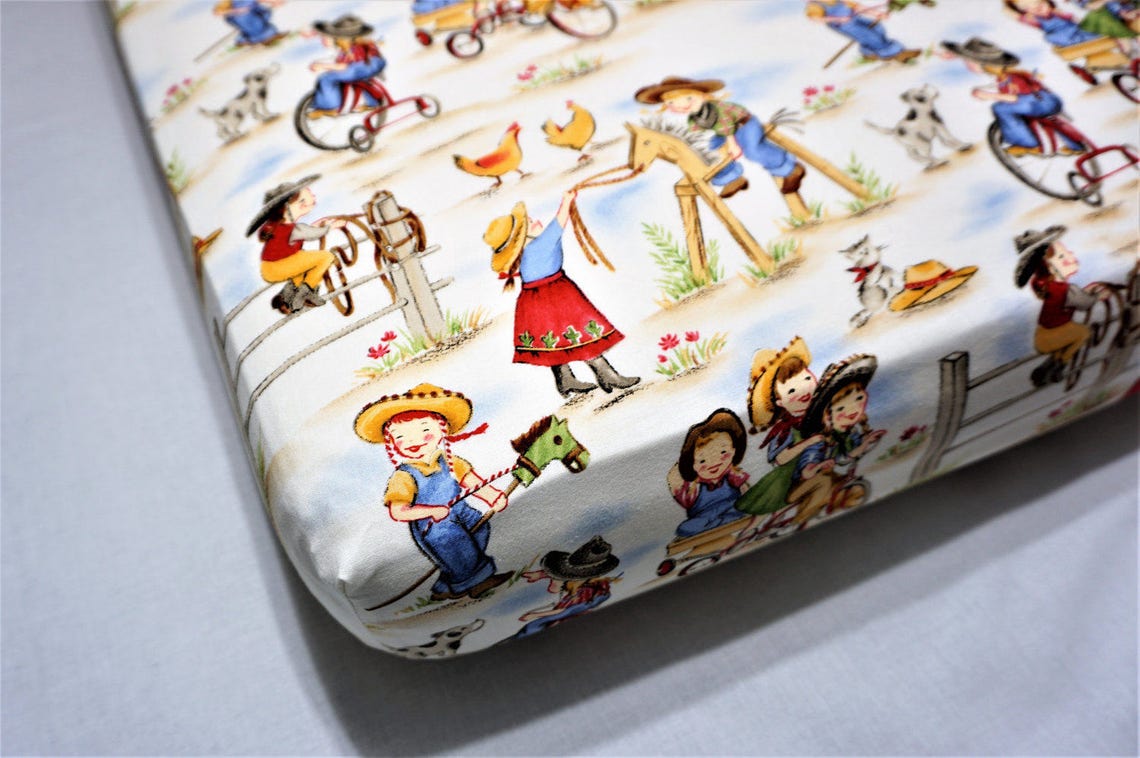 Cowgirl crib sheet retro baby girl bedding western nursery Etsy