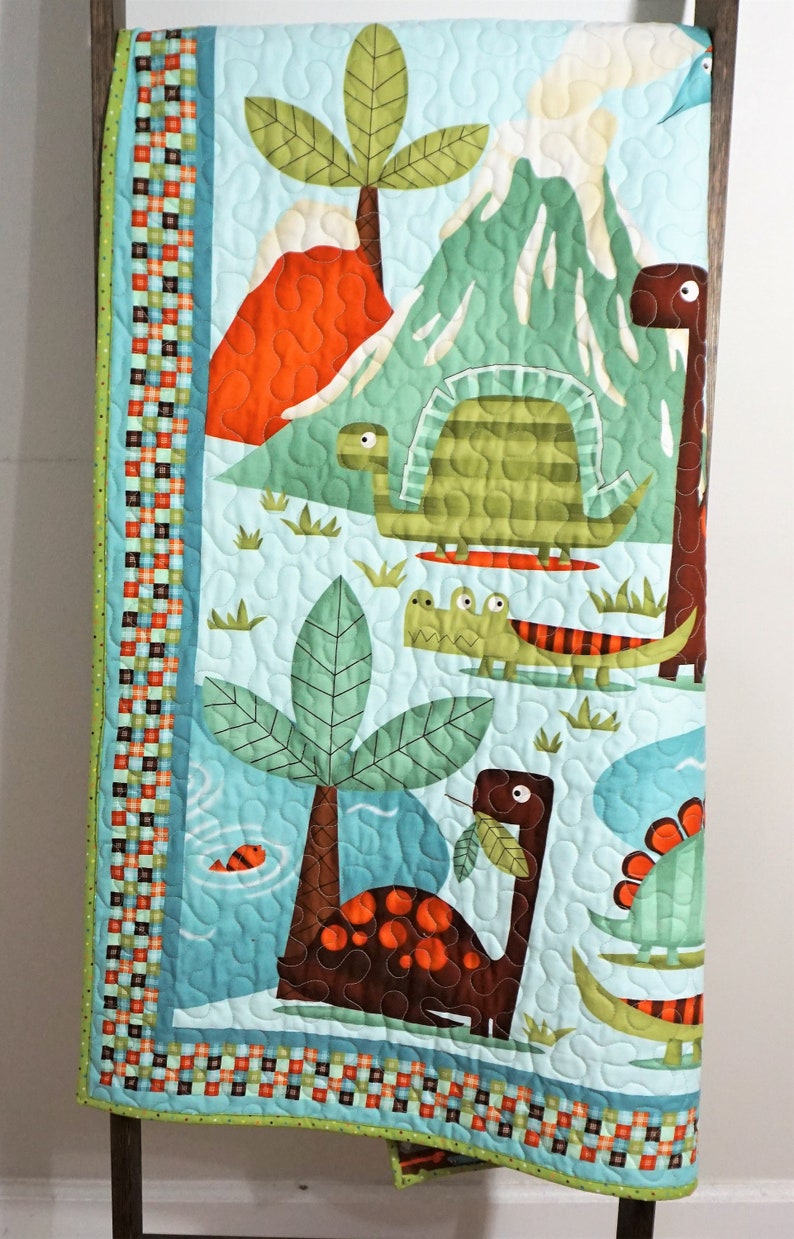 Baby Boy Quilt Dinosaur Toddler Quilt Dinosaur Bedding Toddler Etsy