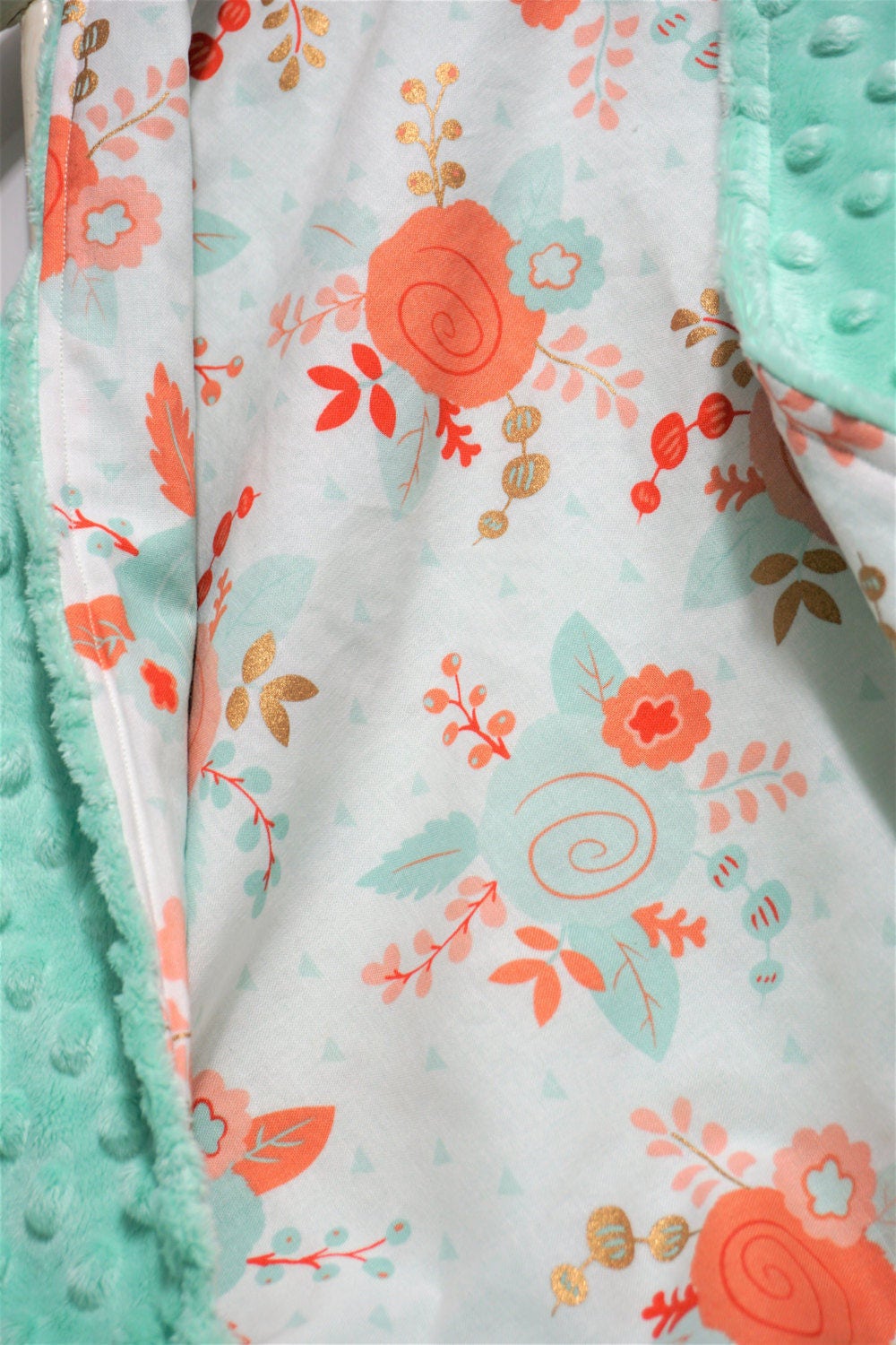 Coral mint baby blanket coral nursery mint baby bedding girl Etsy