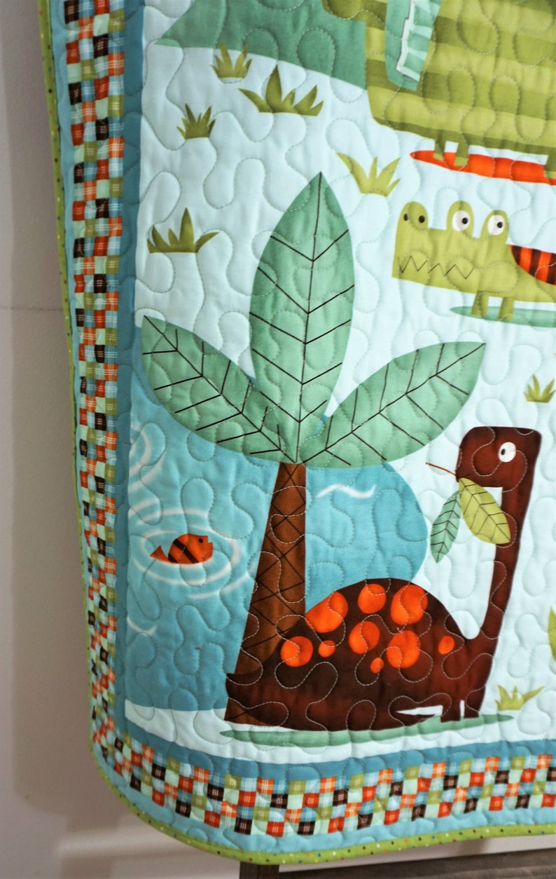 Baby Boy Quilt Dinosaur Toddler Quilt Dinosaur Bedding Toddler Etsy