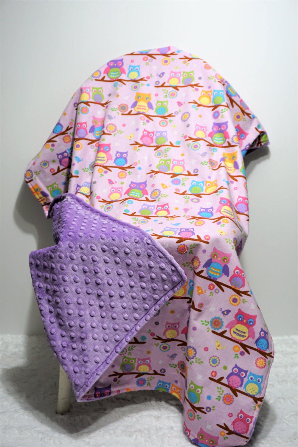 Purple owl Baby Blanket girl nursery purple baby bedding ...