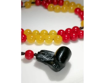 Hand-carved Boxistic Rosary Obsidian