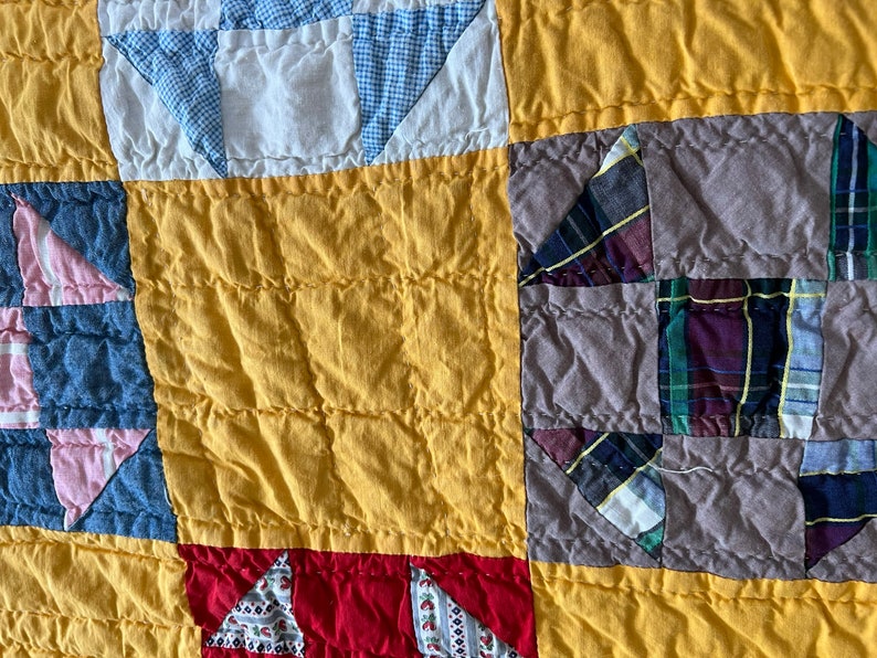 Vintage Cheddar Quilt 9 Patch Variation Quilt. Etsy