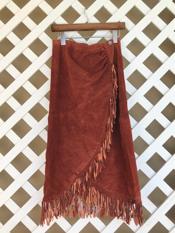 Vintage Positano Pelle Genuine Leather Fringe Wrap