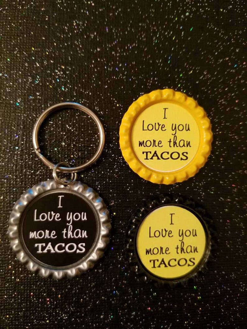 Taco Badge keychain Reel or Pin