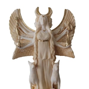 Statue d'Hécate triple déesse de la magie grecque antique païenne dorée 7 po. (18 cm)