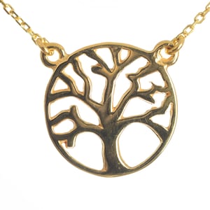 Tree of Life Necklace, Tree Necklace, Sterling Silver Necklace, Pendant Necklace, Jewelry, Gift for her,Gold Plated