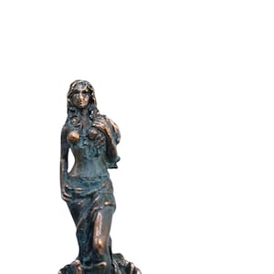 Rising Venus Aphrodite Zeus Daughter Greek Goddess Bronze Statue with Marble Base  5.71 Inches (14.5cm)