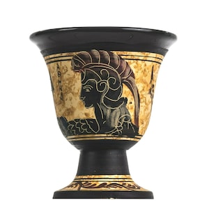 Pythagoras Cup of Justice Pythagorean Fair Mug Ancient Greek Goddess Athena Hand Painted Ceramic Usable