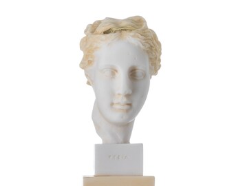 Hygeia Goddess of good health, cleanliness, and sanitation Statue  Bust Gold Tone 5.9"