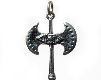 Minoischer Doppelkopf Axt Anhänger Labrys Antikes Griechenland Museum Qualität 30mm