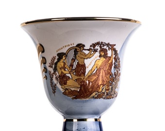 Pythagoras Cup of Justice Dionysus Zeus Pythagorean Fair Mug Ancient Greece Blue Cobalt Usable