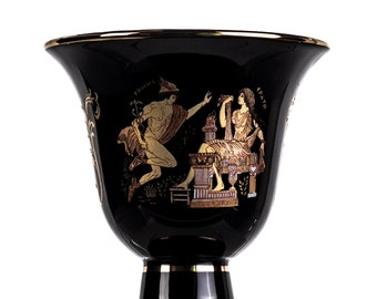 Copa de la Justicia de Pitágoras Hermes Erato Taza de la Feria Pitagórica Antigua Grecia Cobalto Negro Utilizable