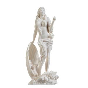 Rising Venus Aphrodite Zeus Daughter Greek Goddess Statue Sculpture 9.05" 23cm