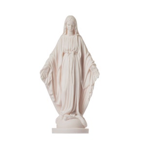 Virgin Mary Mother of Jesus Madonna Statue Alabaster 9"