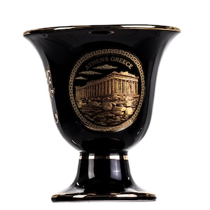 Pythagoras Cup of Justice Acropolis Zeus Pythagorean Fair Mug Ancient Greece Black Cobalt Usable