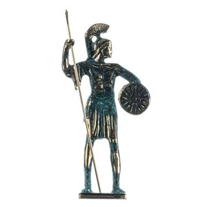 Alexander the great of macedonia with vergina shield solid bronze handmade statue 6.8 inches