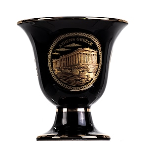 Pythagoras Cup of Justice Acropolis Pythagorean Fair Mug Ancient Greece Black Cobalt Usable