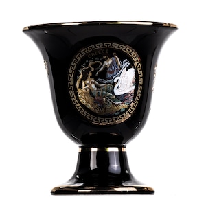 Pythagoras Cup of Justice Zeus Artemis Pythagorean Fair Mug Ancient Greece Black Cobalt Usable