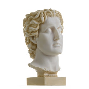 Alexander The Great of Macedonia Gold Tone Bust Greek Statue Figure 6 Inches
