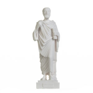 Plato Greek Father Of Philosophy Figurine Alabaster Statue Handmade 9.5 Inches