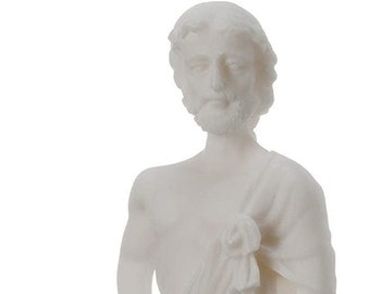 Estatua de alabastro de Asclepio, antiguo dios griego de la medicina, artefacto de 6,7"