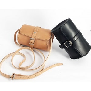Leather barrel shoulder bag natural tan beige vintage brown black handmade cross body saddle vintage handbag purse s