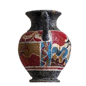 Antica anfora greca minoica primavera fatto a mano ceramica ceramica vaso piccolo immagine 4