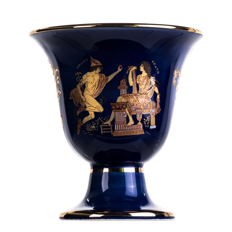 Pythagoras Cup of Justice Hermes Erato Pythagorean Fair Mug Ancient Greece Blue Cobalt Usable image 1
