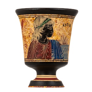 Pythagoras Cup of Justice Pythagorean Fair Mug Ancient Greek Goddess Hestia Hand Painted Ceramic
