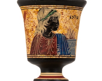 Pythagoras Cup of Justice Pythagorean Fair Mug Ancient Greek Goddess Hestia Hand Painted Ceramic