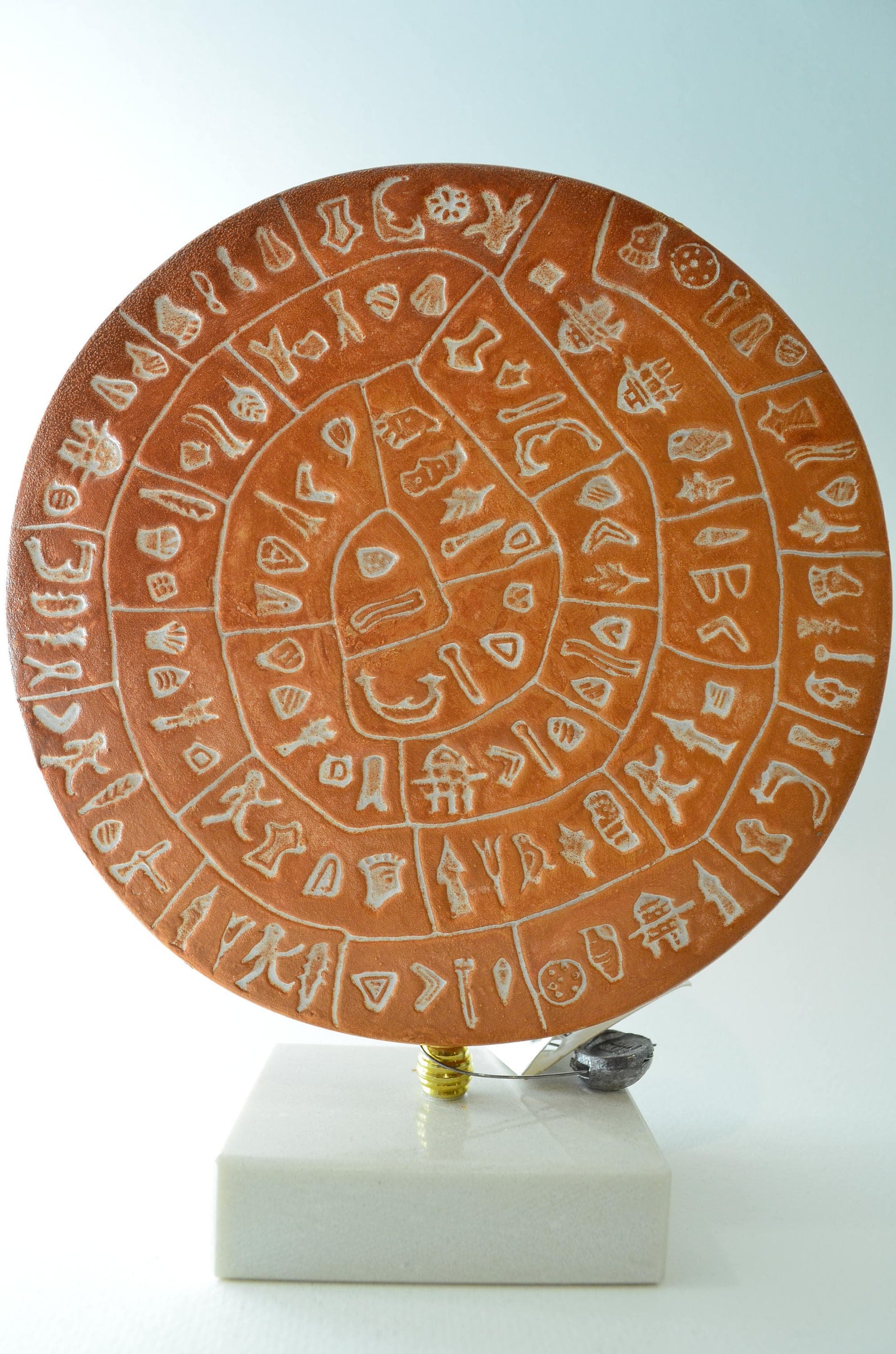 Minoan Phaistos Disc Fired Clay Crete Knossos Handmade 7