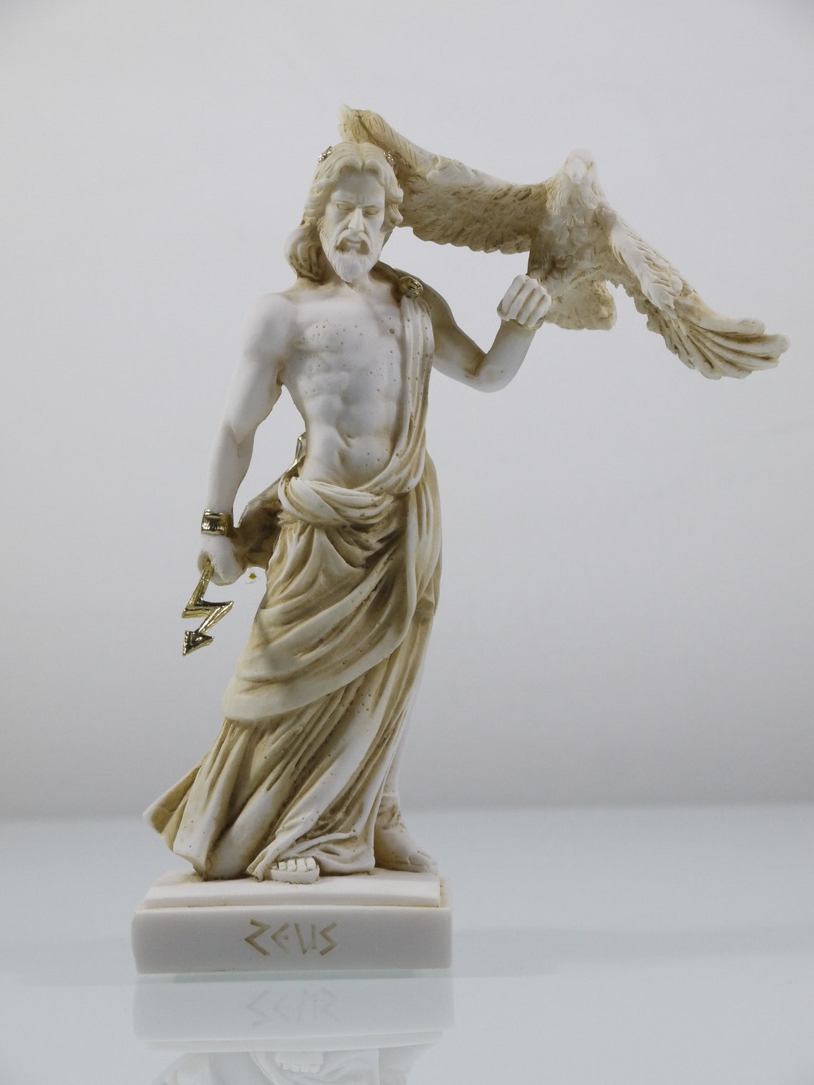 Zeus griechische Gott Jupiter Donner Statue Figur Gold | Etsy