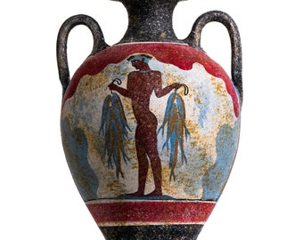 ミノア文明のタコの海洋風陶器の水差し 古代ギリシャ博物館レプリカ