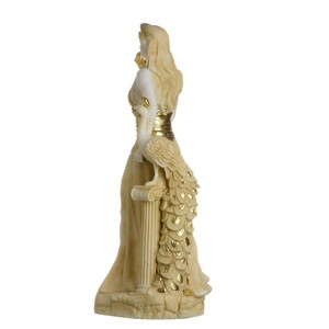 Statue D'Héra Déesse Grecque - Mariage, Famille - Albâtre Et Or - 22 Cm - Décoration Mythologie - Fabriqué En Grèce