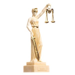 Greek goddess themis statue gold tone blind lady justice sculpture lawyer 7&quot;