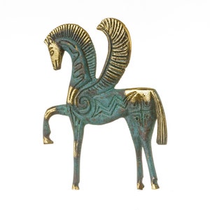 Pegasus winged horse statue solid bronze ancient greek handmade museum replica 5.7"